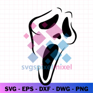 Ghostface, Scream Mask, Print Cut File Cricut, Silhouette Digital Download